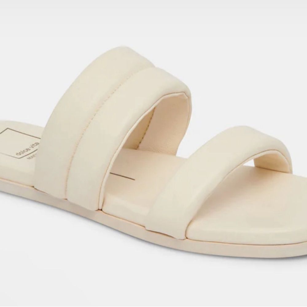 Dolce Vita Women's Adore Puffy Band Slide Sandals IVORY BRAND NEW
